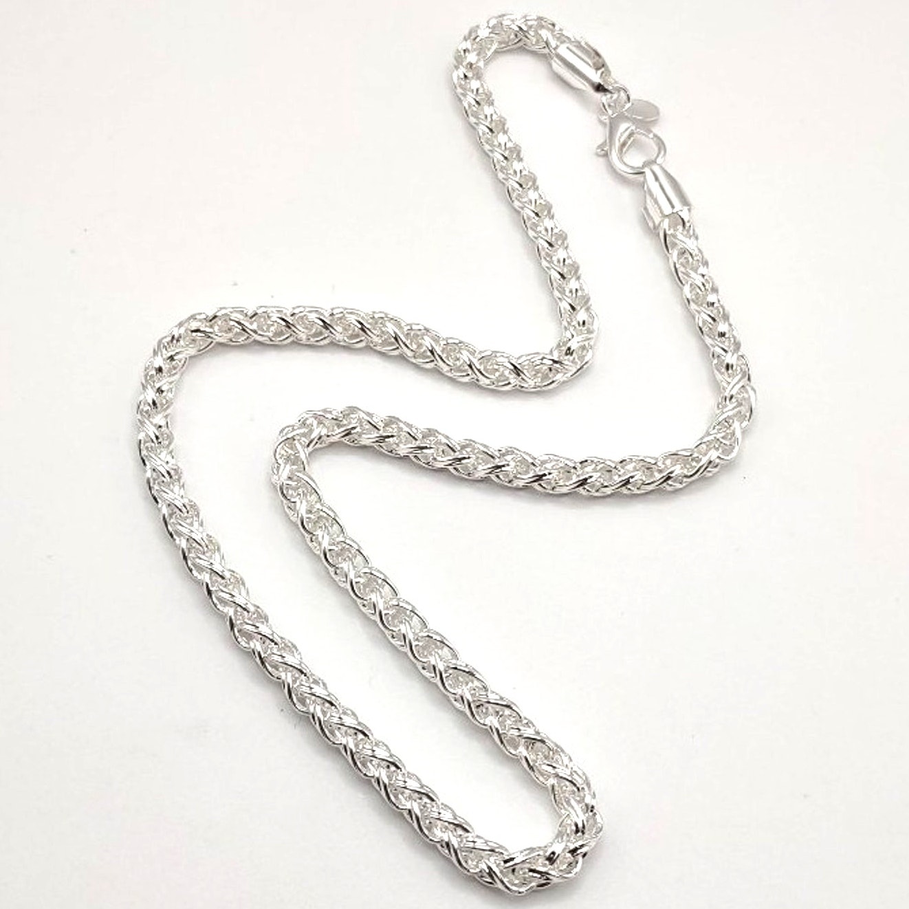 925 Sterling Silver Necklace Braided Byzantine 6mm Valentines Birthday Gift New!